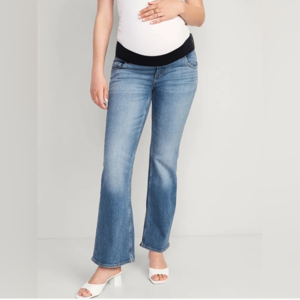 Old Navy Maternity Front Low Rise Panel Flare Jeans